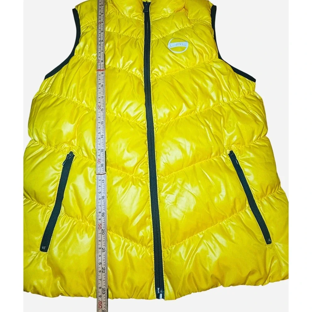 Lauren Active Ralph Lauren Yellow Down Puffer Vest Womens Small Full Zip Quilted